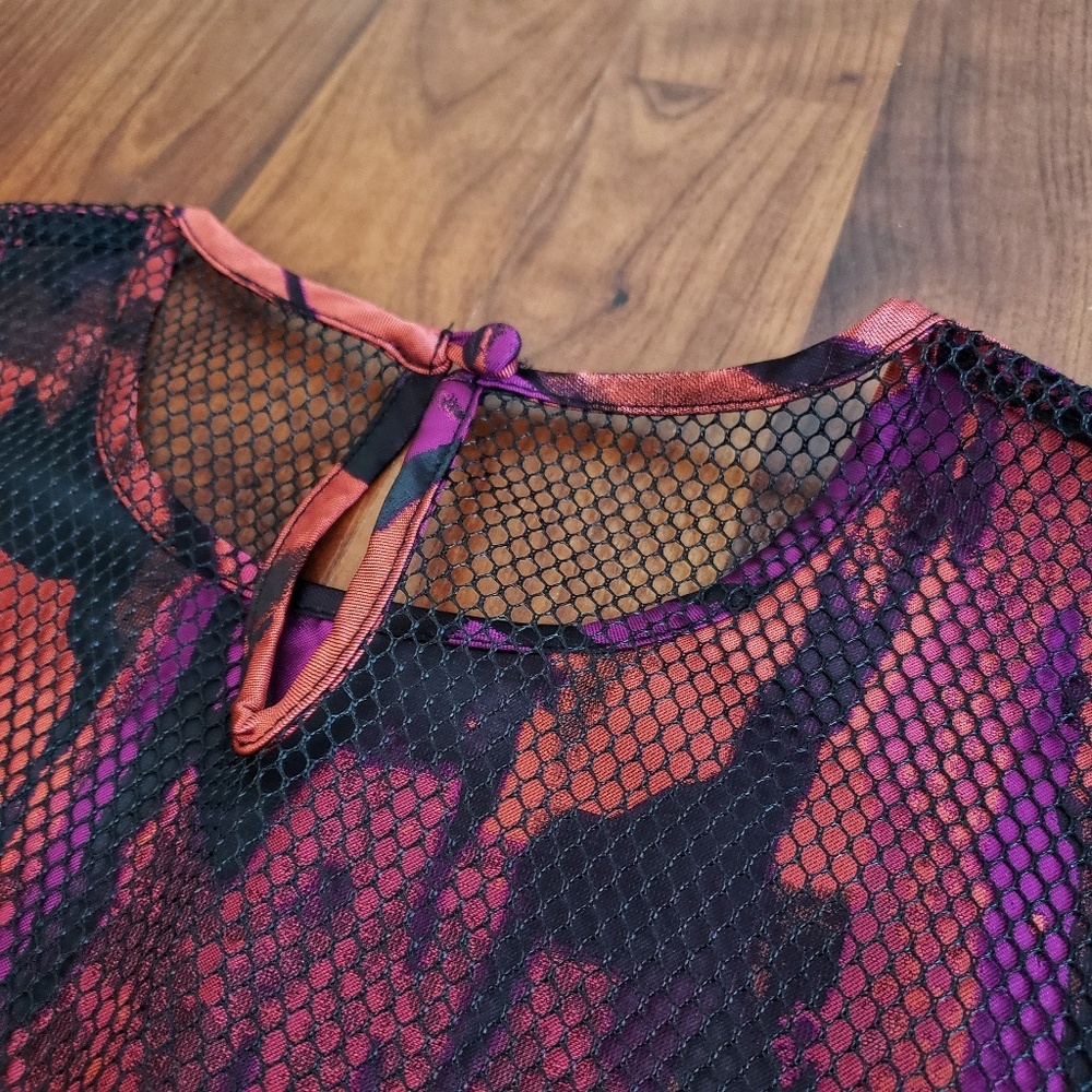 Aq/Aq Boxy Tee Net Mesh Back Orange Camo - image 5